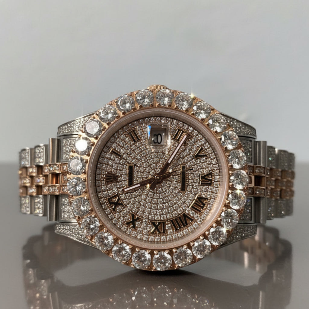 Fully iced-out VVS Rolex ￼
