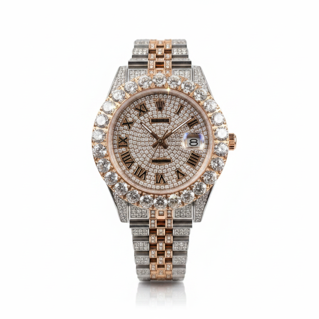 Fully iced-out VVS Rolex ￼